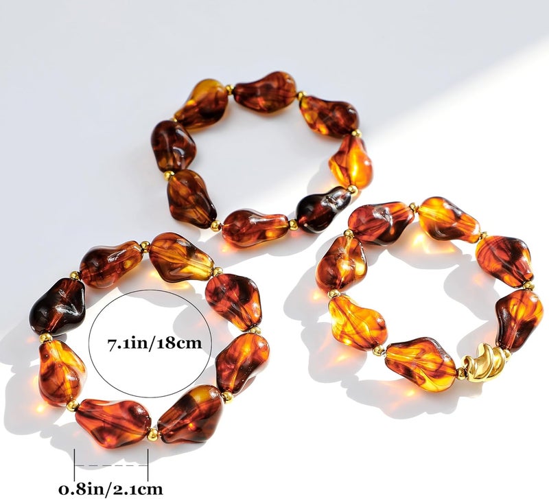Aigrnc Boho Beaded Stretch Bracelets For Women Stackable Crystal Gold Plated Beaded Bracelets Set Trendy Handmade Friendship Braeclet Jewelry Gifts - Image 2